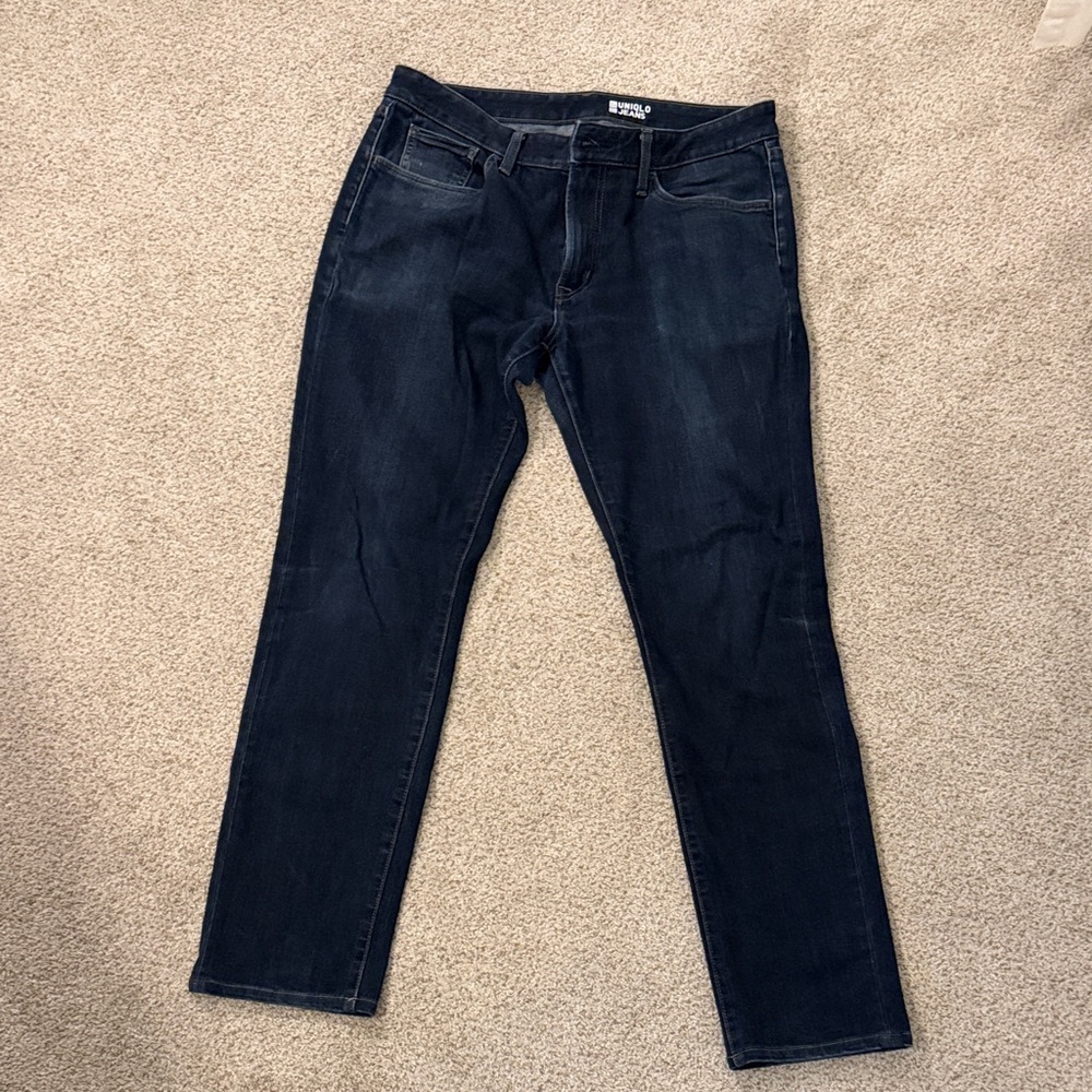 Uniqlo Men's Dark Blue Jeans Skinny Fit Size 33